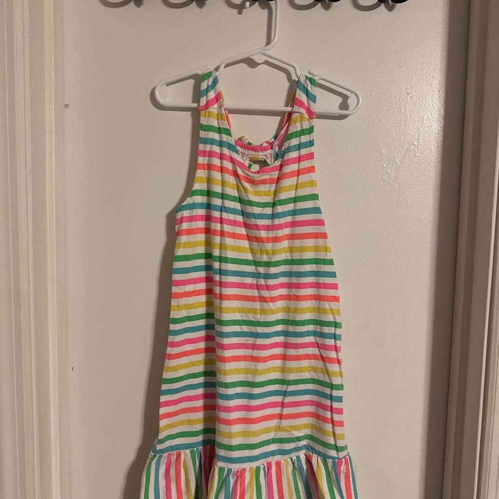 Tommy Bahama Girls Rainbow Multi-Striped Sleeveless Dress Girls Medium (7/8)